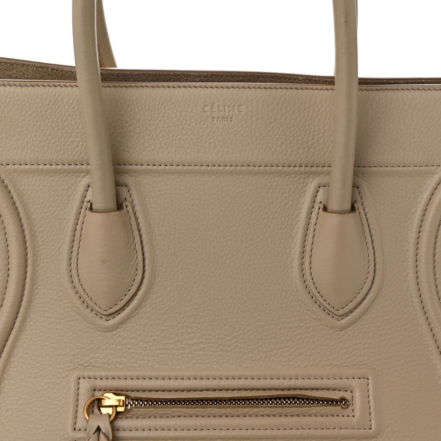 Celine Supple Calfskin Medium Phantom Luggage Beige 8 of 14