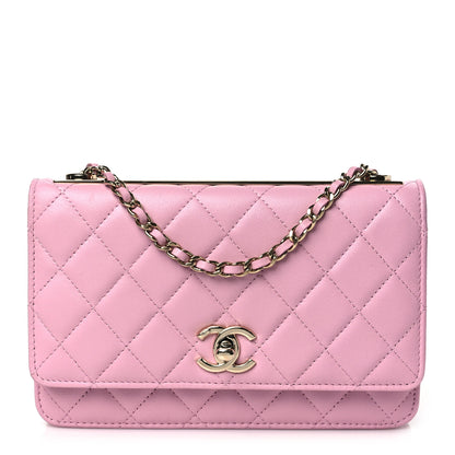 Chanel Lambskin Quilted Trendy CC Wallet On Chain WOC Pink 1 of 10