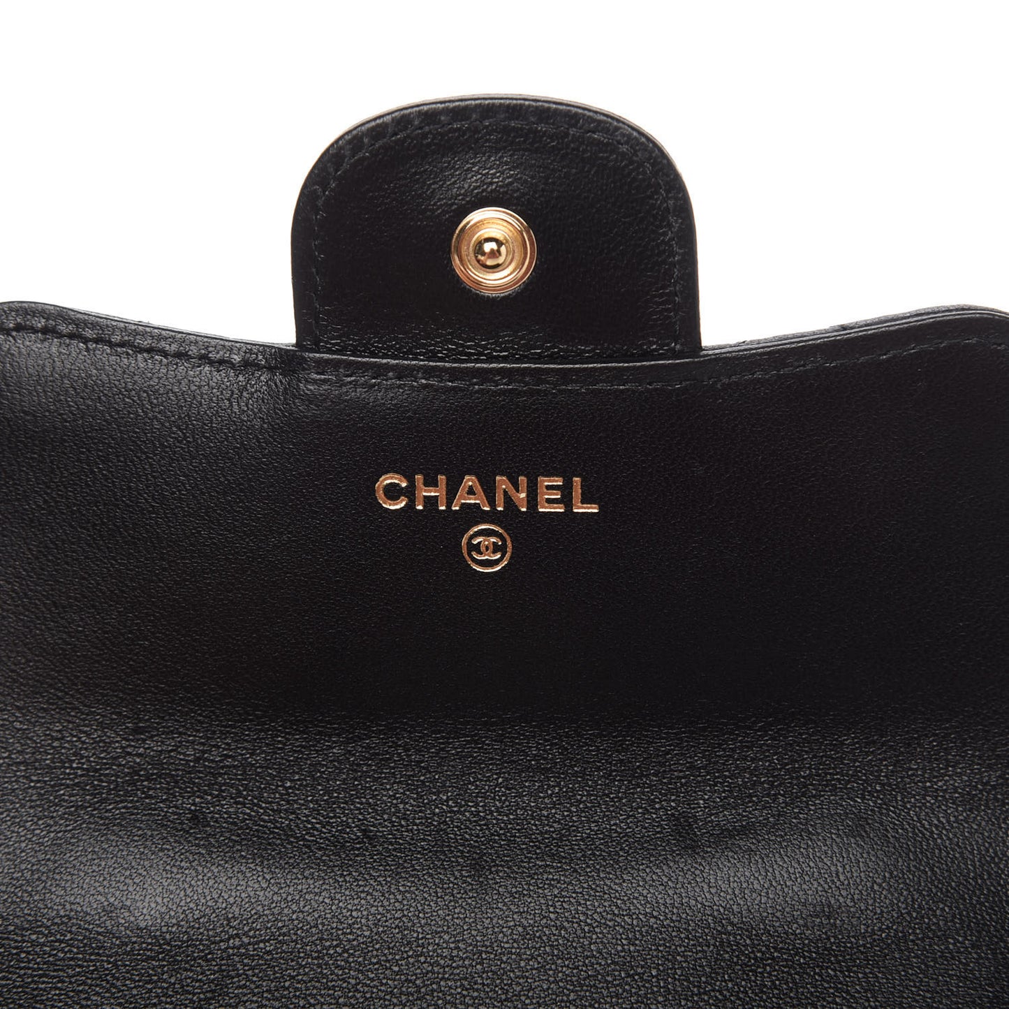 Lambskin Quilted Top Handle Flap Coin Purse With Chain Black