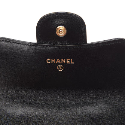 Chanel Lambskin Quilted Top Handle Flap Coin Purse With Chain Black 8 of 11