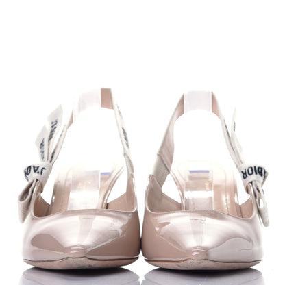 Christian Dior Patent Ribbon J'Adior Slingback 65mm Pumps 37.5 Nude 2 of 12