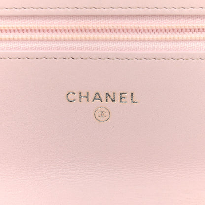 Chanel Canvas Deauville Wallet On Chain WOC Pink White 6 of 17