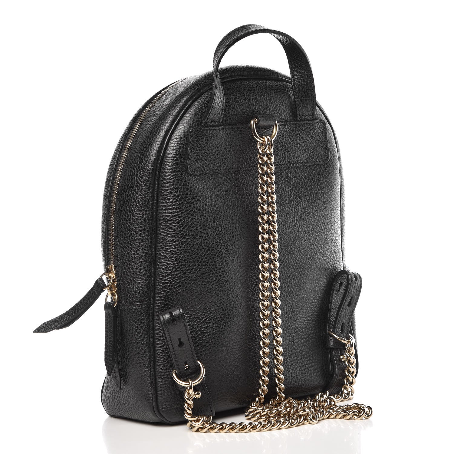 Gucci Pebbled Calfskin Soho Chain Backpack Black 4 of 10