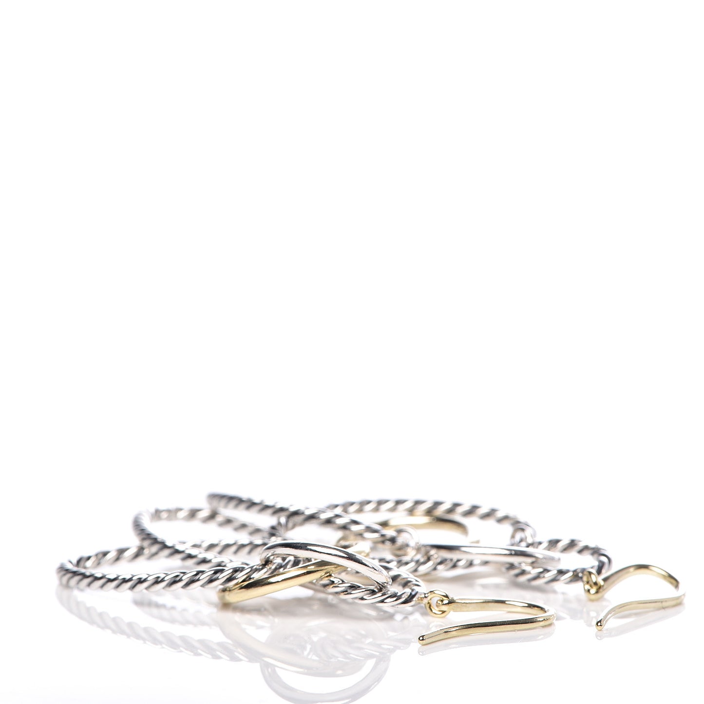 Sterling Silver 18K Yellow Gold Mobile Oval Drop Earrings