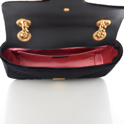 Gucci Velvet Matelasse Mini GG Marmont Shoulder Bag Black 6 of 10