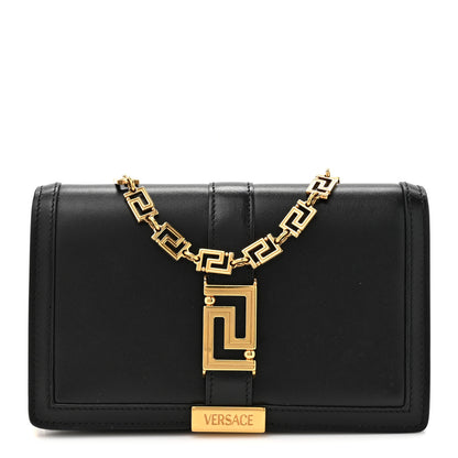 Versace Calfskin Greca Goddess Wallet On Chain Black 1 of 14