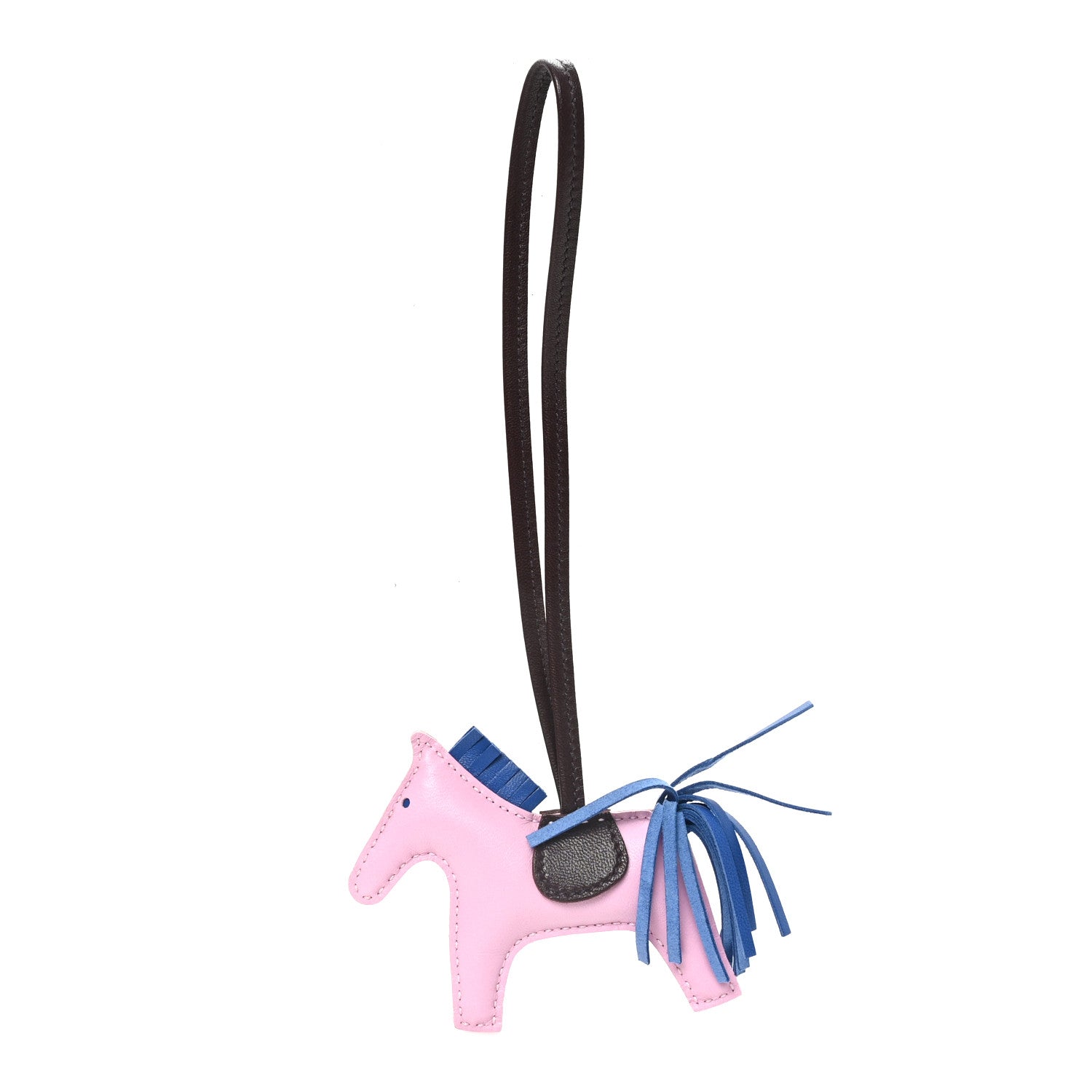 Hermes Milo Lambskin Grigri Rodeo Horse Bag Charm PM Mauve Sylvestre Bleu France Rouge Sellier 1 of 4