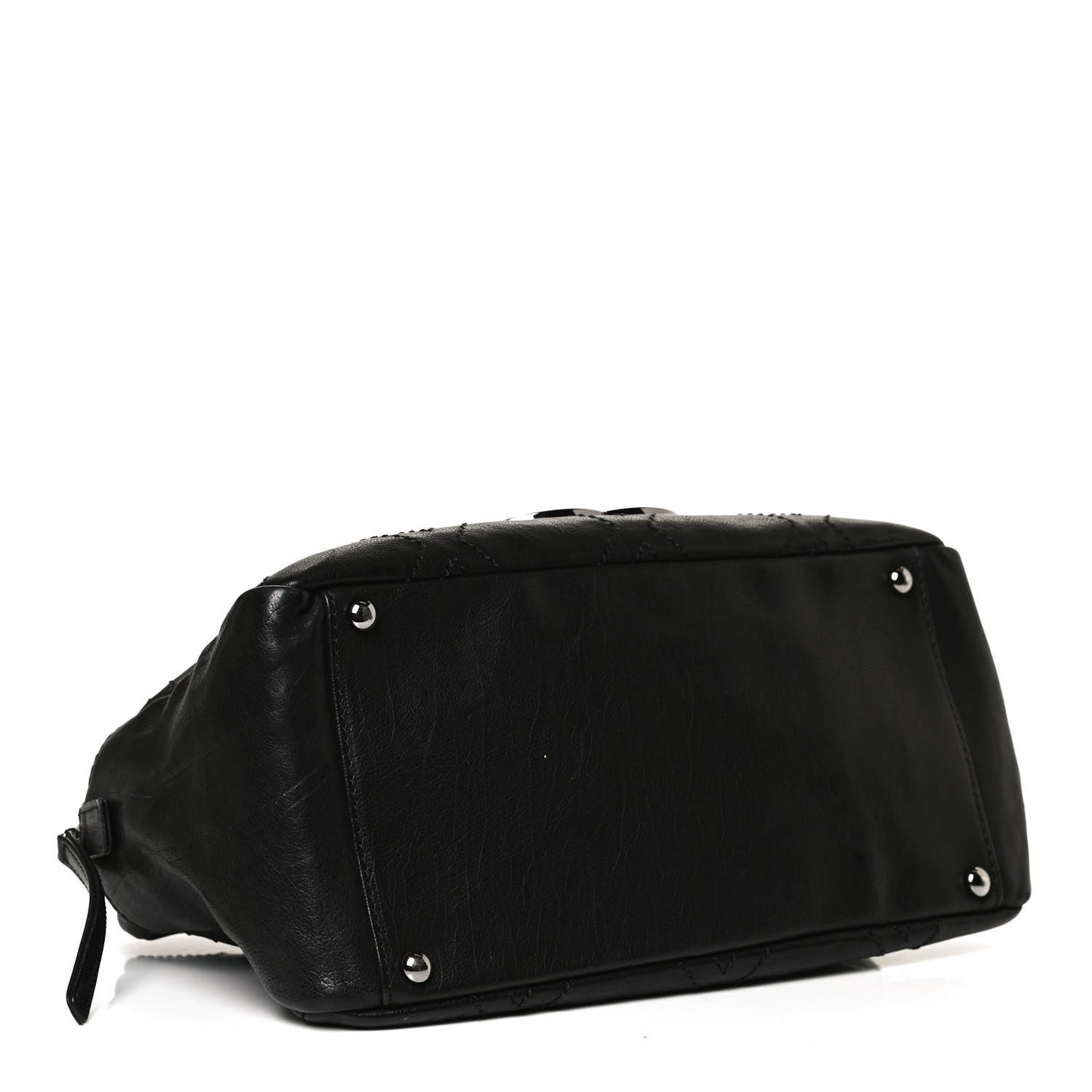 Calfskin Small Diamond Stitch Tote Black