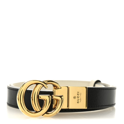 Gucci Plutone Calfskin Double G Reversible 20mm Belt 70 28 Black White 1 of 5