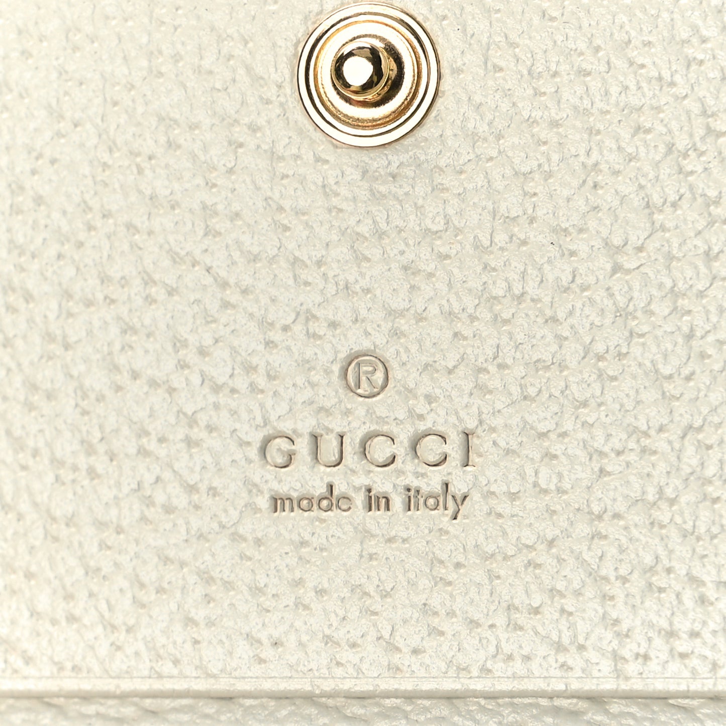 GG Supreme Monogram Textured Dollar Calfskin Web Ophidia Card Case Beige Ebony Mystic White