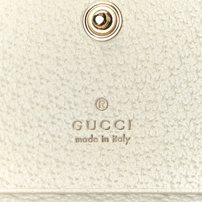 Gucci GG Supreme Monogram Textured Dollar Calfskin Web Ophidia Card Case Beige Ebony Mystic White 6 of 8