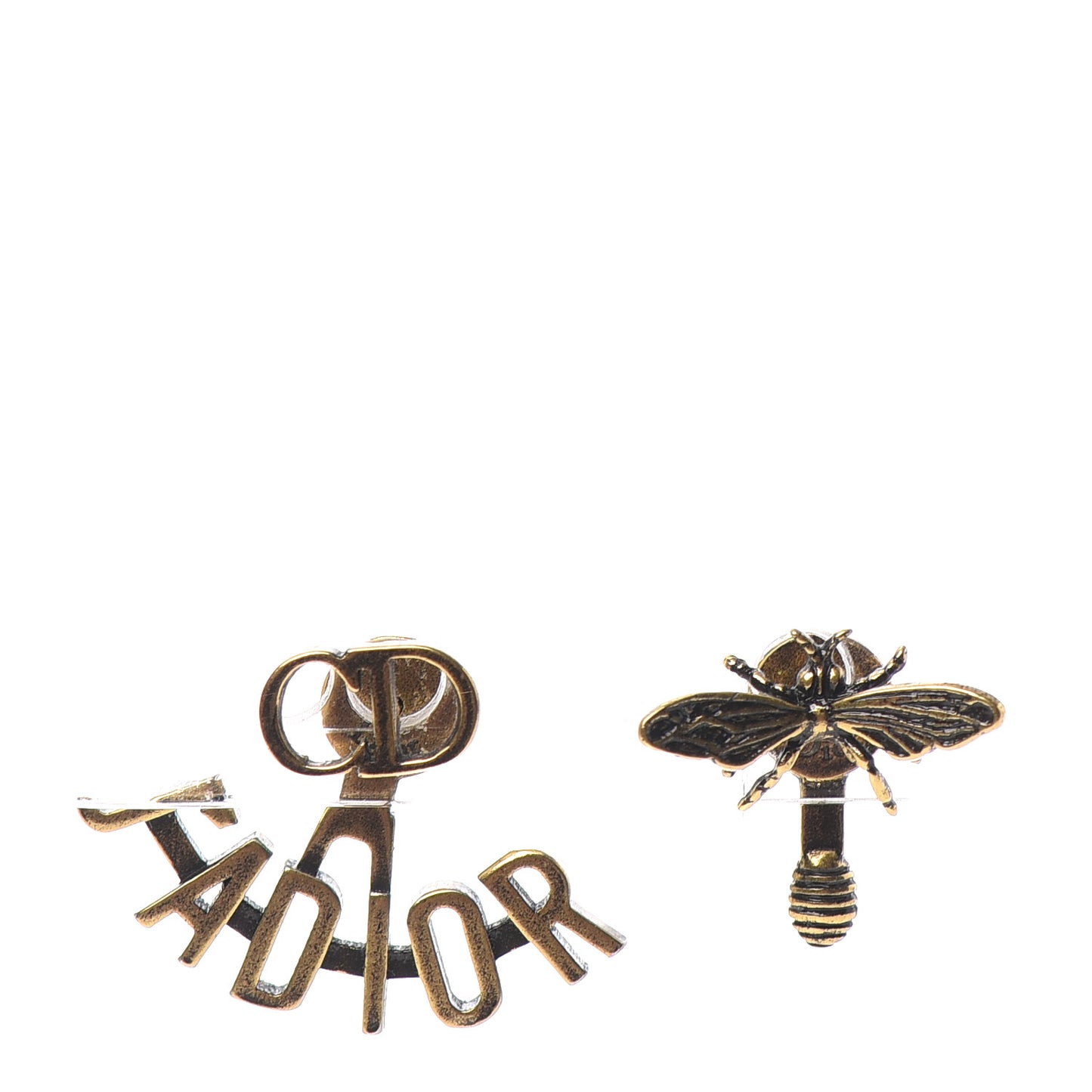 Metal J'Adior Earrings Aged Gold