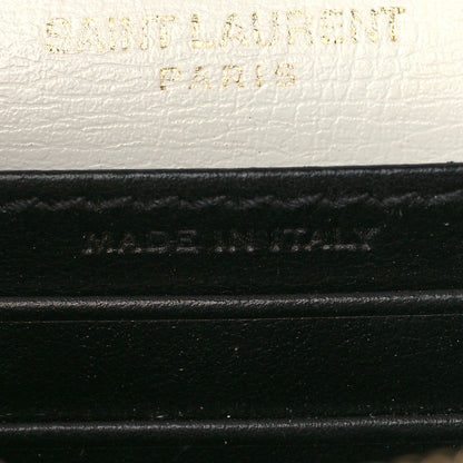 Saint Laurent New Aspen Calfskin Bi-Color Monogram Sunset Chain Wallet Black Dirty White 7 of 9