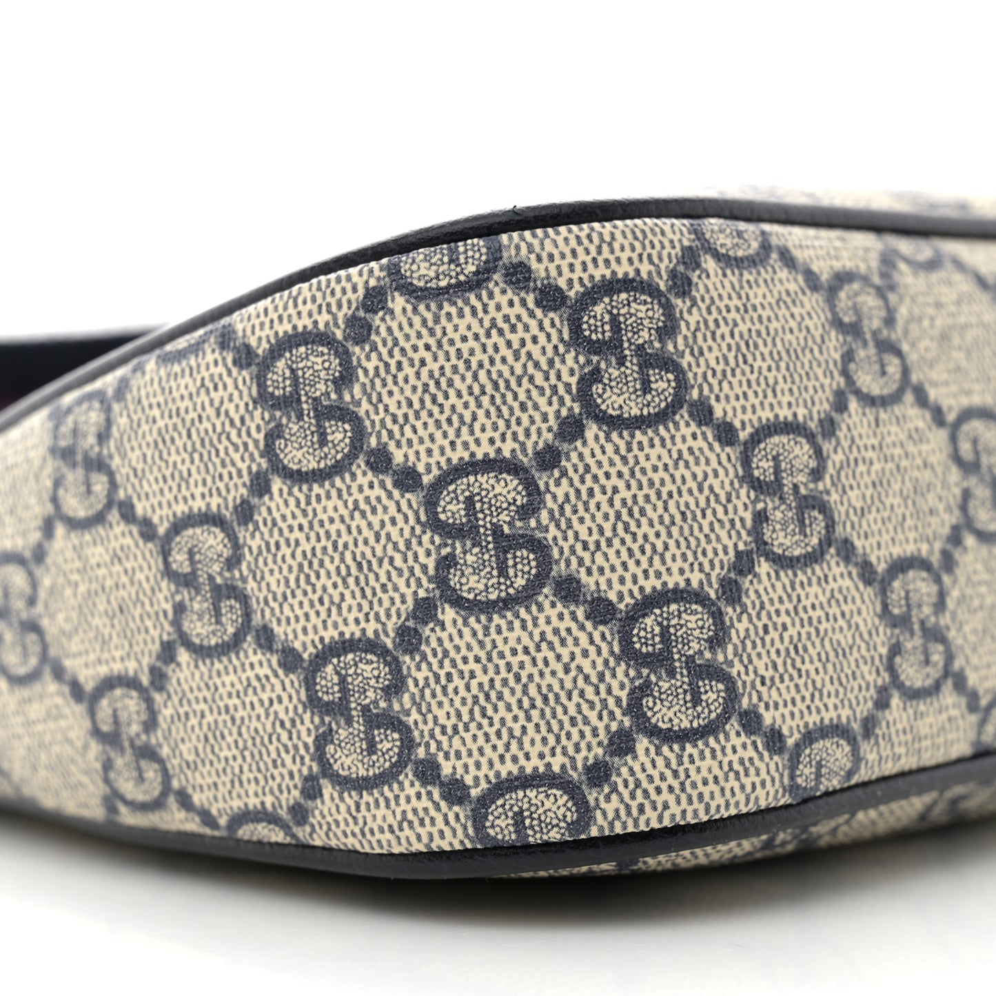 GG Supreme Monogram Textured Dollar Calfskin Web Small Ophidia GG Handbag Beige Blue