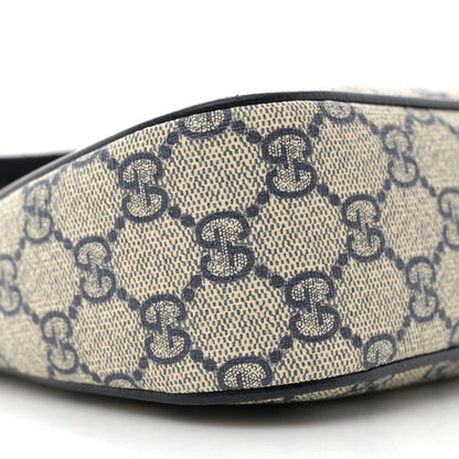 Gucci GG Supreme Monogram Textured Dollar Calfskin Web Small Ophidia GG Handbag Beige Blue 9 of 10