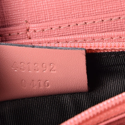 Gucci GG Supreme Monogram Embroidered Face Zip Around Wallet Pink 7 of 9