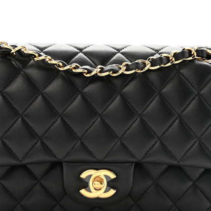 Chanel Lambskin Quilted Medium Double Flap Black 8 of 13
