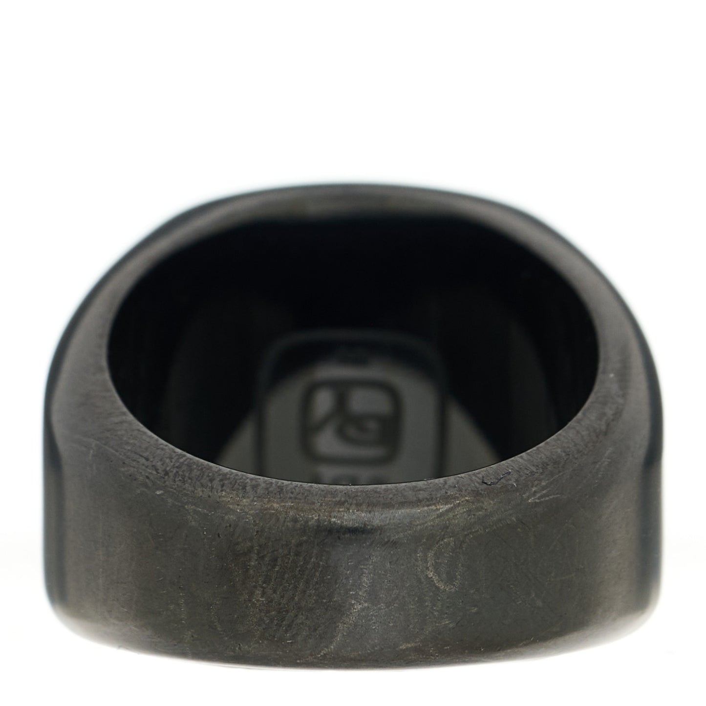 Black Titanium Pietersite Mens Cable Signet Ring 61 9.75