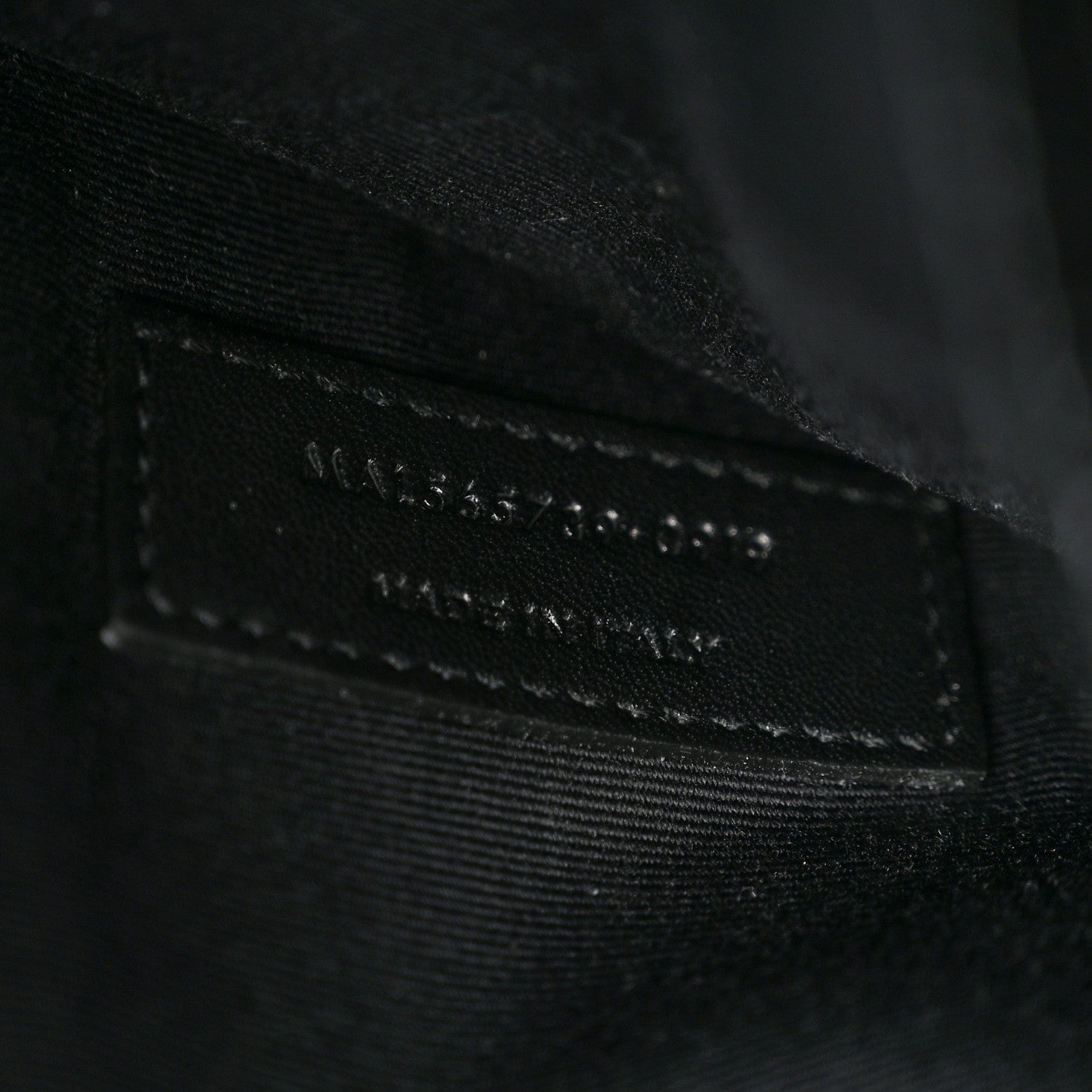 Saint Laurent Calfskin Crocodile Embossed Uptown Monogram Pouch Black 7 of 7
