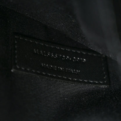 Saint Laurent Calfskin Crocodile Embossed Uptown Monogram Pouch Black 7 of 7