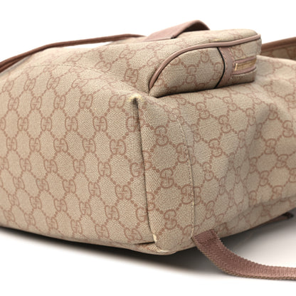 Gucci GG Supreme Monogram Medium Single Buckle Rucksack Backpack Beige 9 of 10