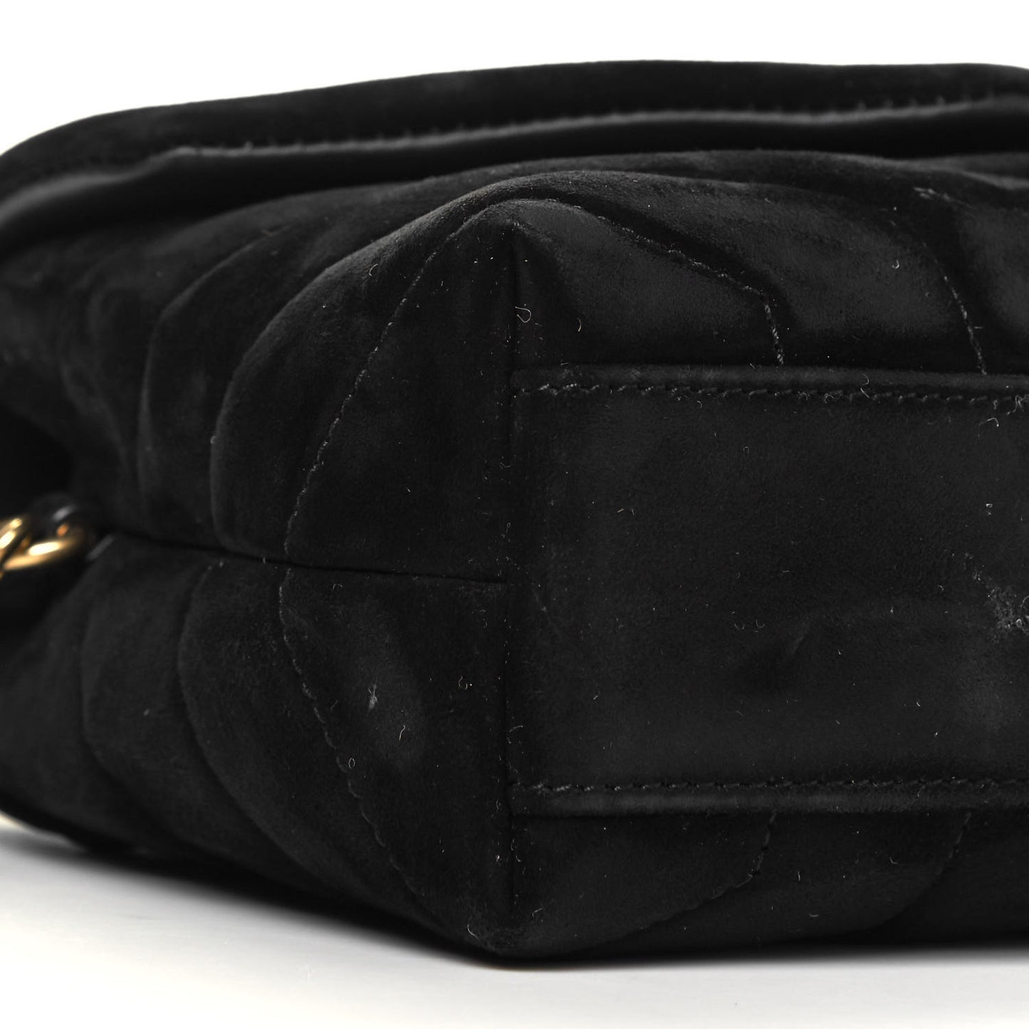 Suede Y Quilted Monogram Toy Loulou Crossbody Bag Black