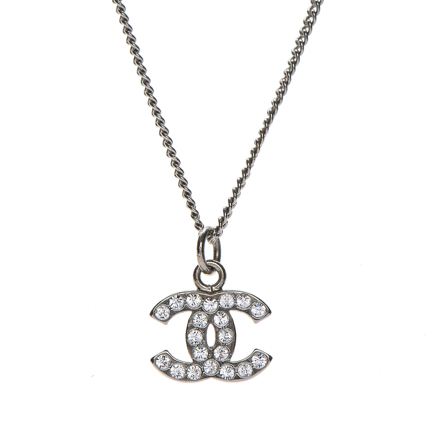 Crystal Timeless CC Necklace Silver