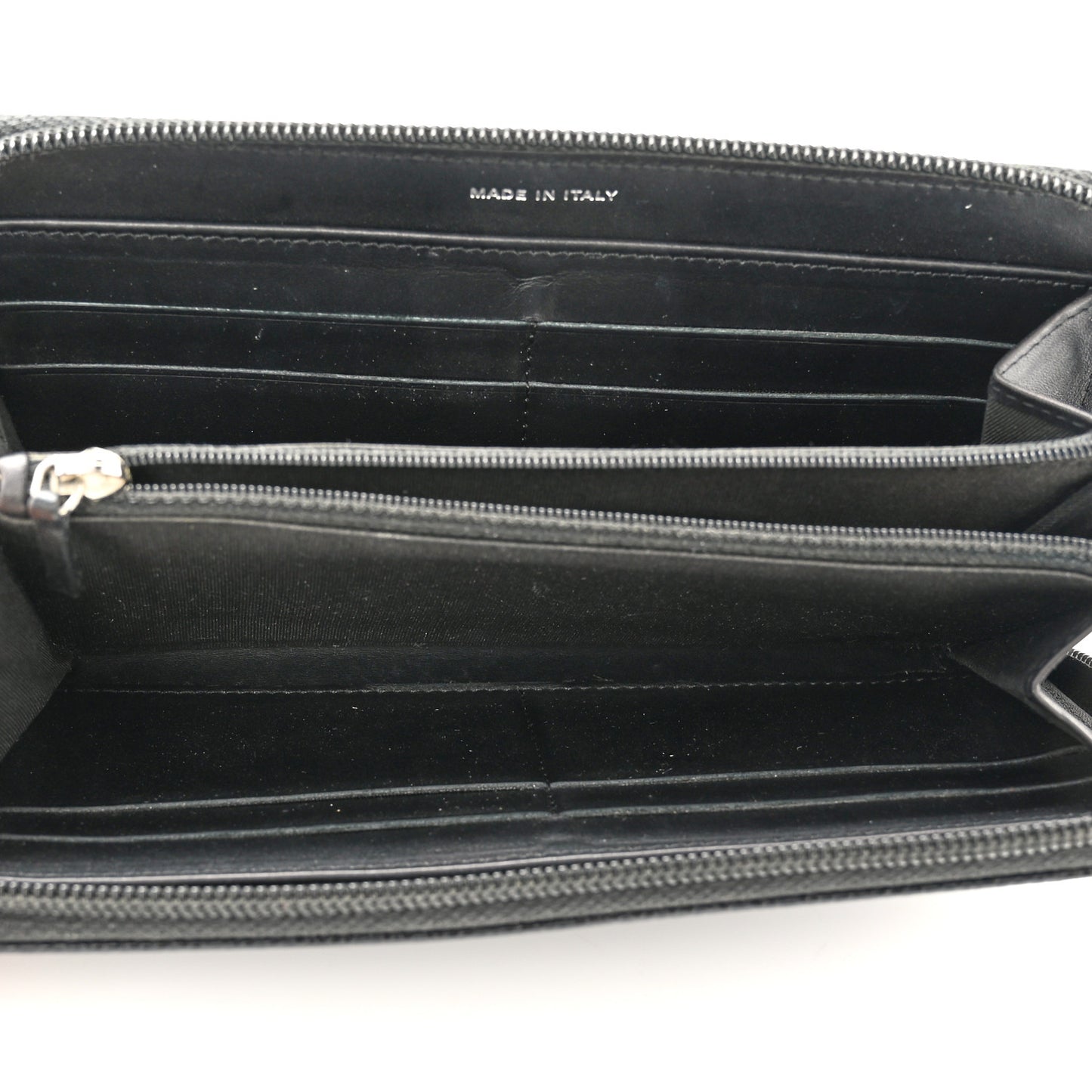 Caviar Large Timeless CC Zip Around Wallet Black