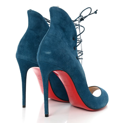 Christian Louboutin Suede Megavamp 100 Lace Up Pumps 37 Espadon 4 of 11