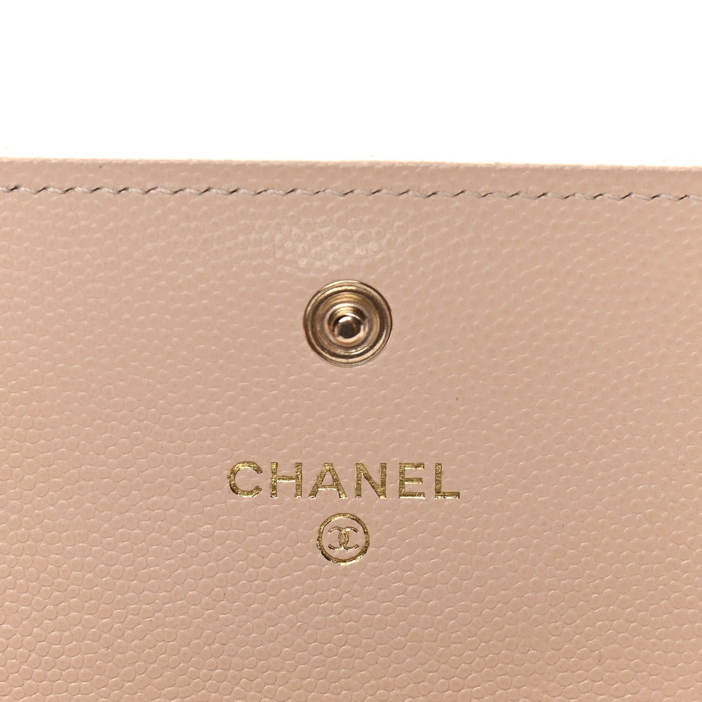 Caviar Pearl Quilted Coco Candy Wallet Beige