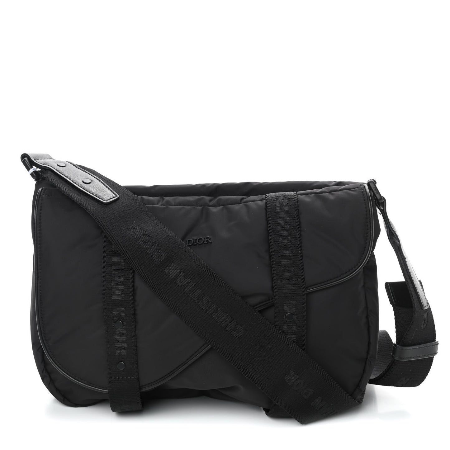 HOMME Nylon Saddle Messenger Bag Black