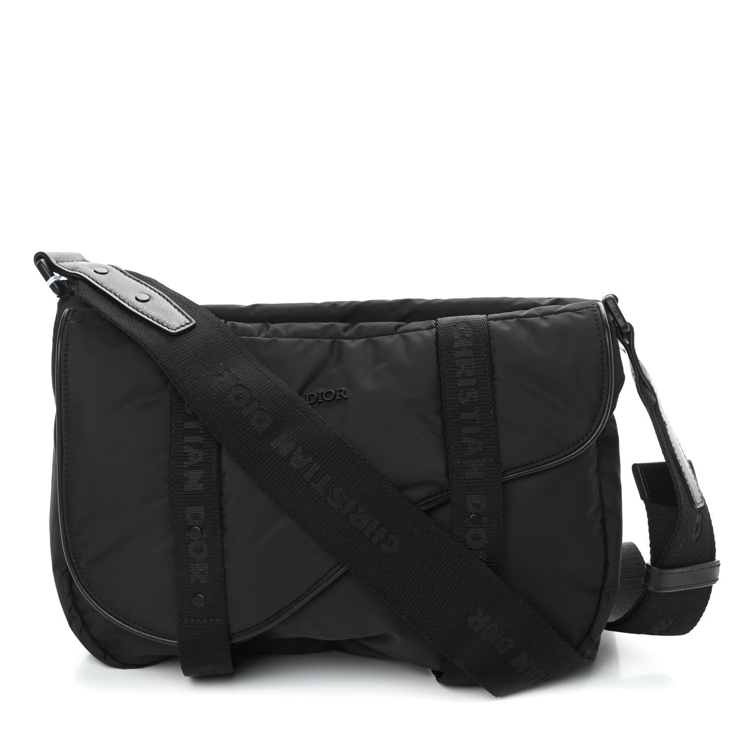 Christian Dior HOMME Nylon Saddle Messenger Bag Black 1 of 10