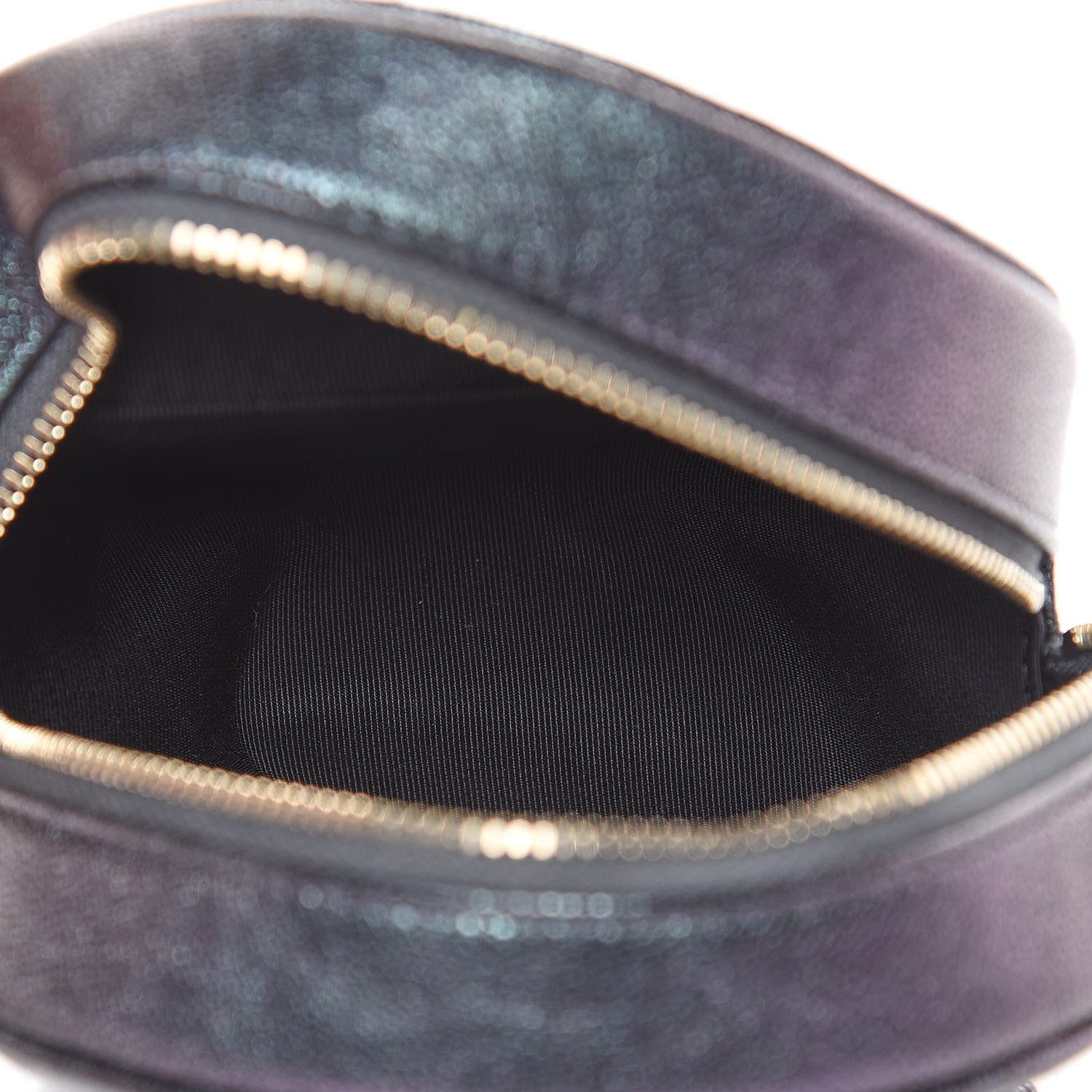 Chanel Iridescent Caviar Quilted Round Clutch With Chain Black 7 of 10