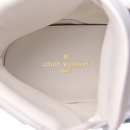 Louis Vuitton Calfskin Monogram Denim Rivoli High Top Sneakers 10 White 8 of 12