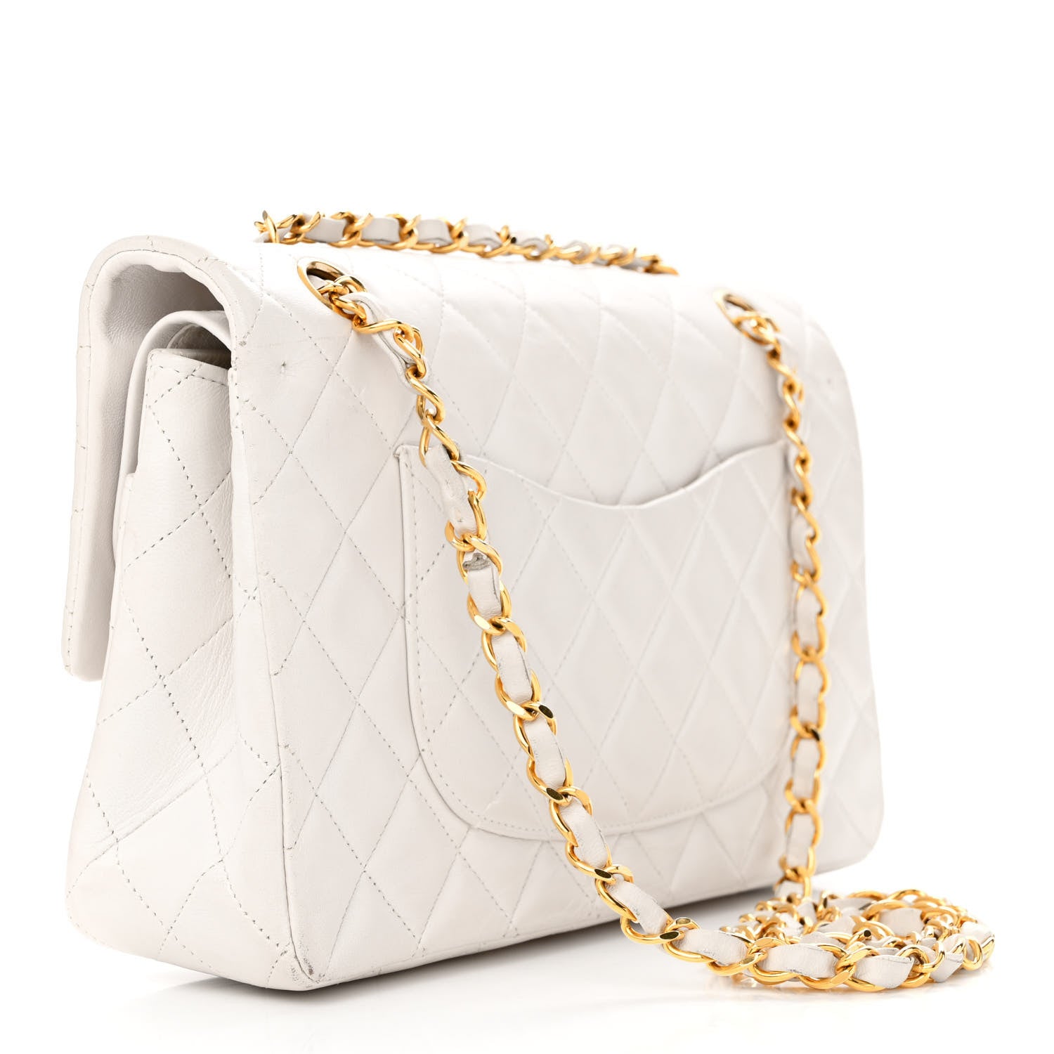 Chanel Lambskin Quilted Medium Double Flap White 3 of 20