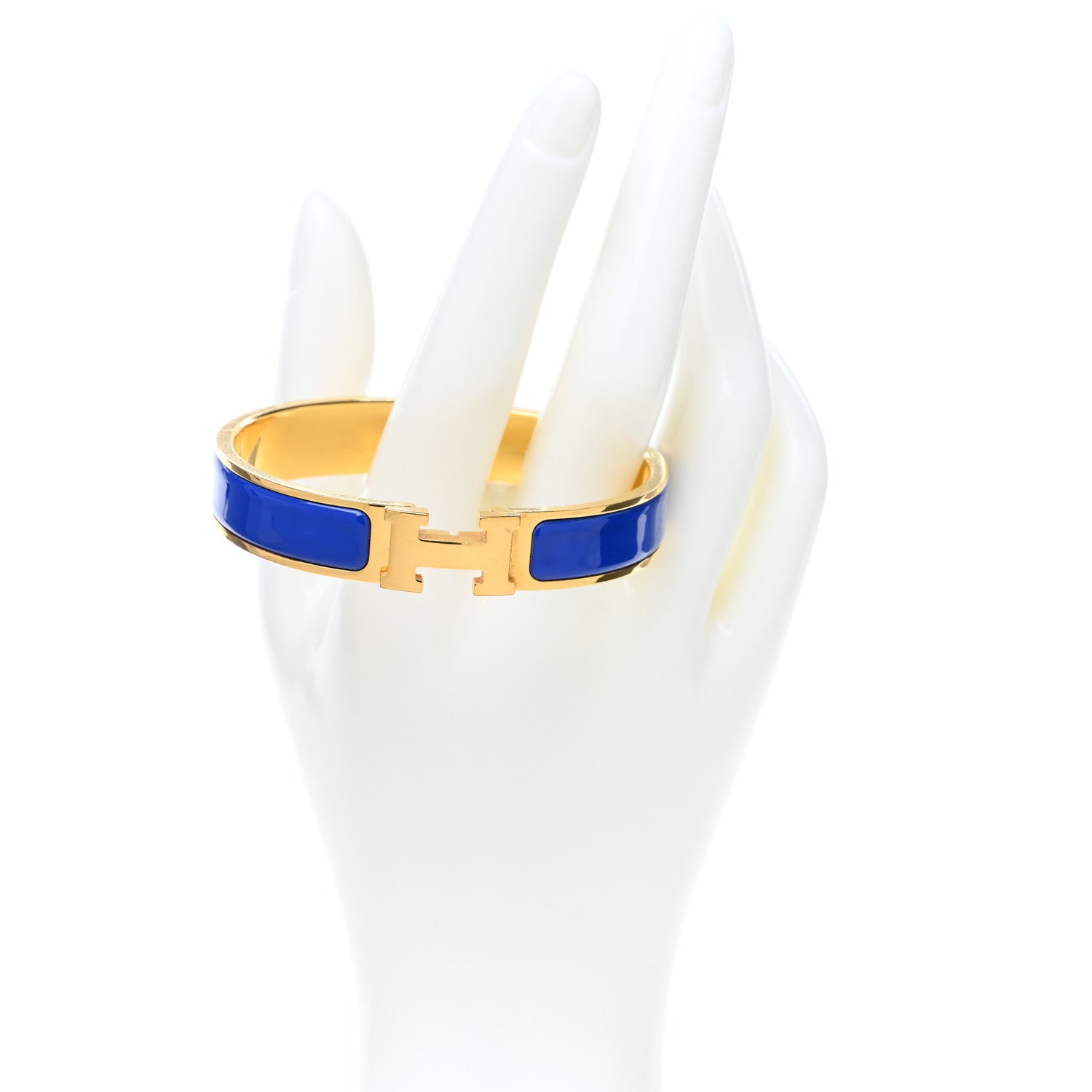 Hermes Narrow Enamel Clic Clac H Bracelet GM Bleu Electrique 2 of 6