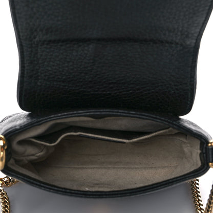 Gucci Pebbled Calfskin Small 1973 Chain Shoulder Bag Black 5 of 11