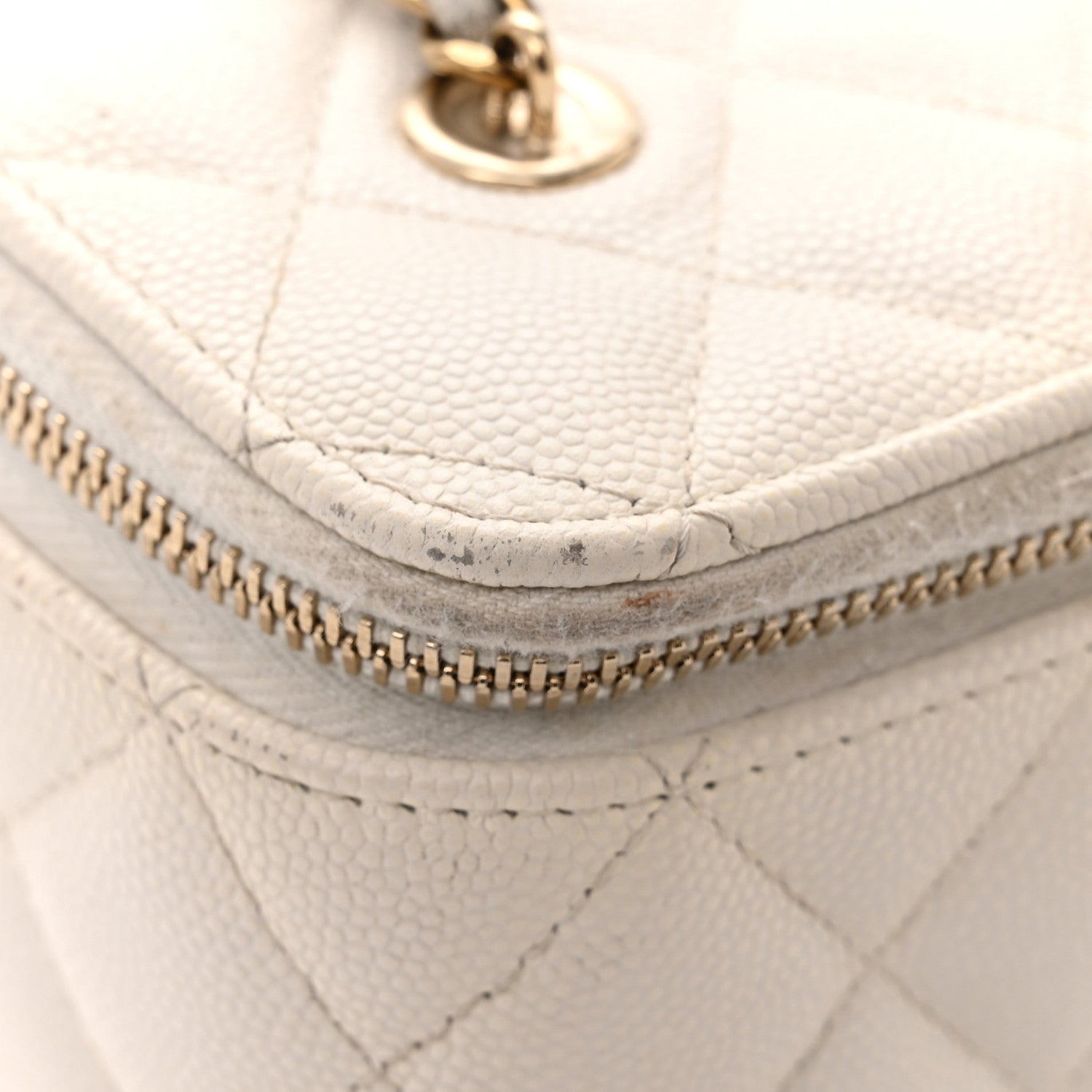 Chanel Caviar Quilted Small Vanity Case With Chain White 14 of 14