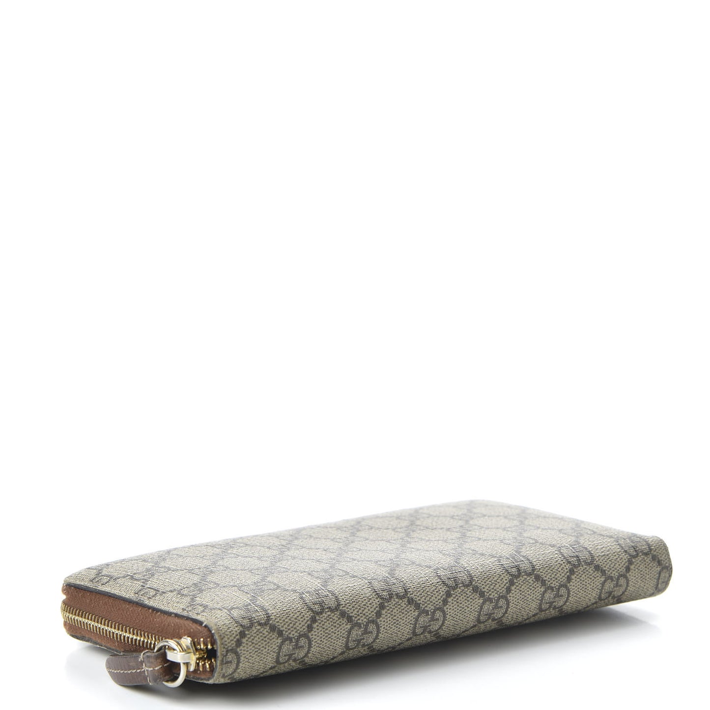 GG Supreme Monogram Cuoio Toscano Zip Around Organizer Wallet Beige Ebony Cuir