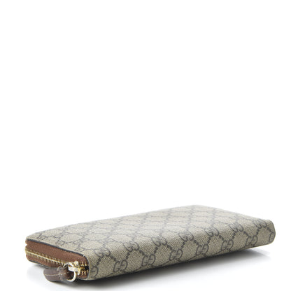 Gucci GG Supreme Monogram Cuoio Toscano Zip Around Organizer Wallet Beige Ebony Cuir 4 of 9