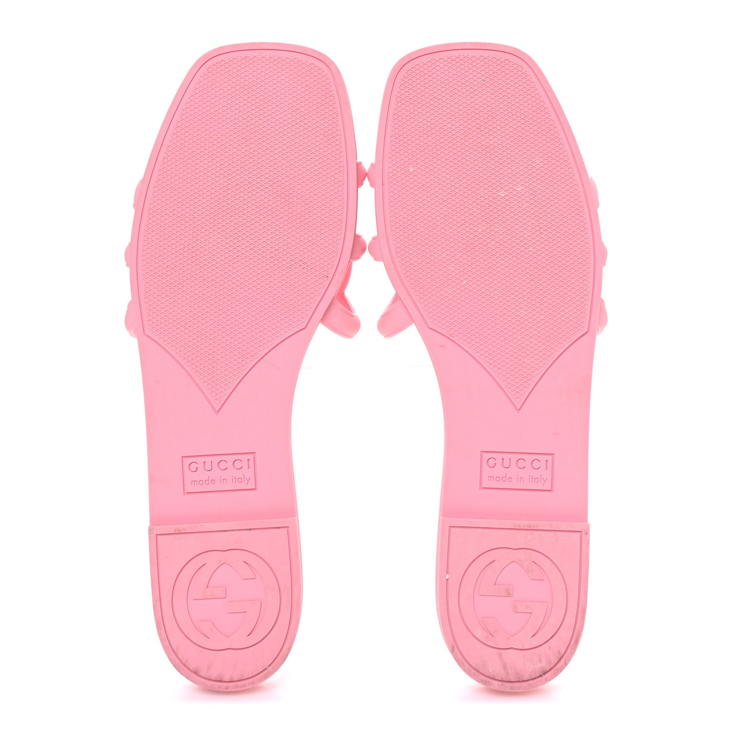 Gucci Rubber Interlocking G Womens Slide Sandals 38 Wild Rose
