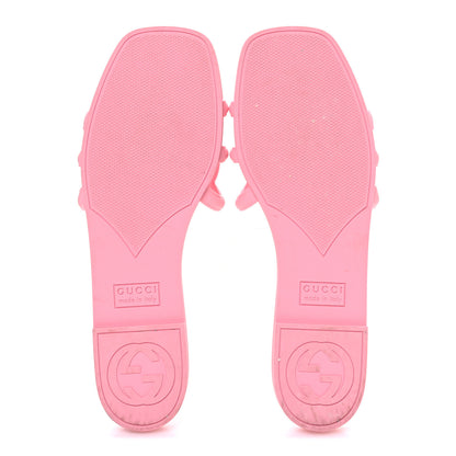 Gucci Rubber Interlocking G Womens Slide Sandals 38 Wild Rose 7 of 12