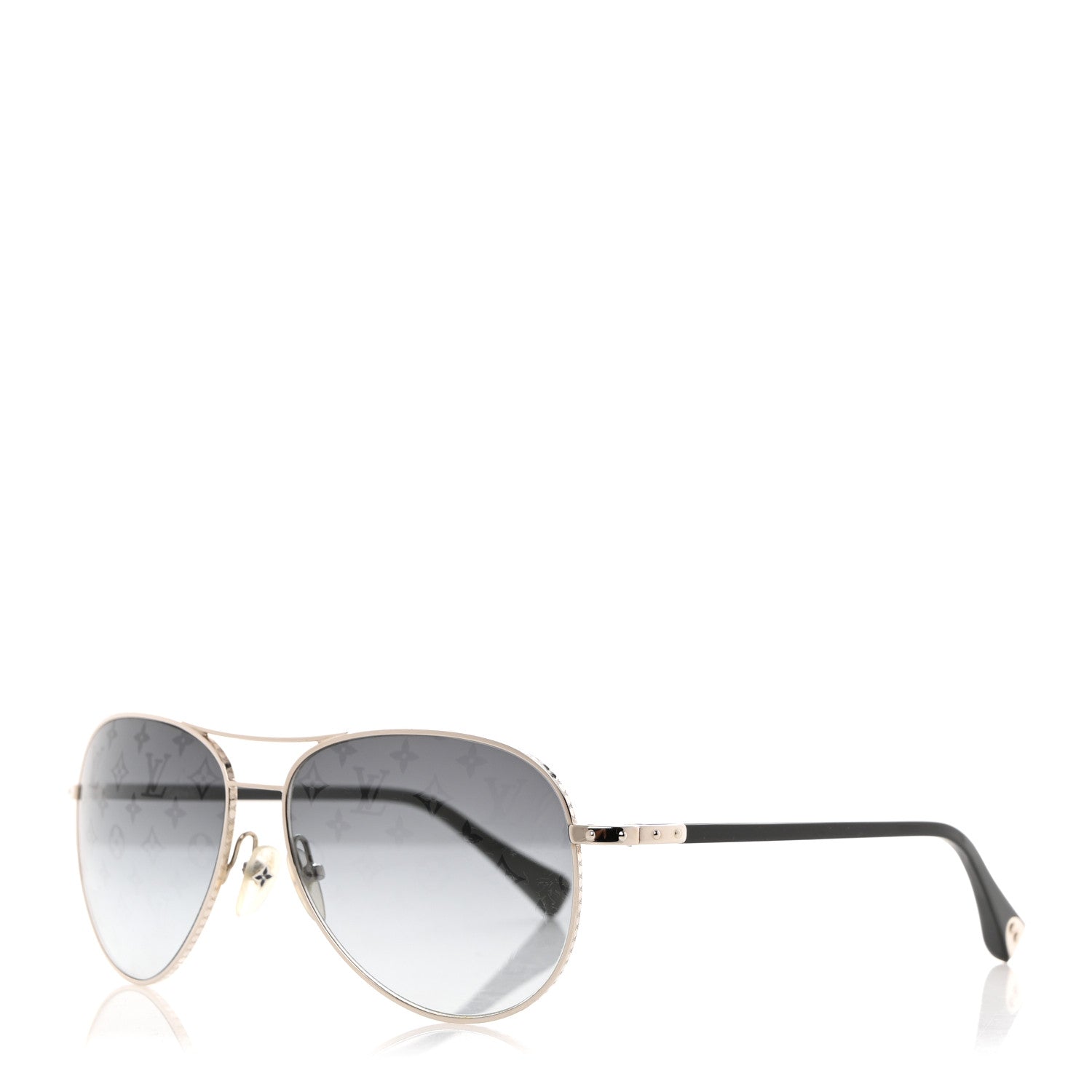 Louis Vuitton Monogram Conspiration Pilote Sunglasses Z0165U Argent 1 of 8