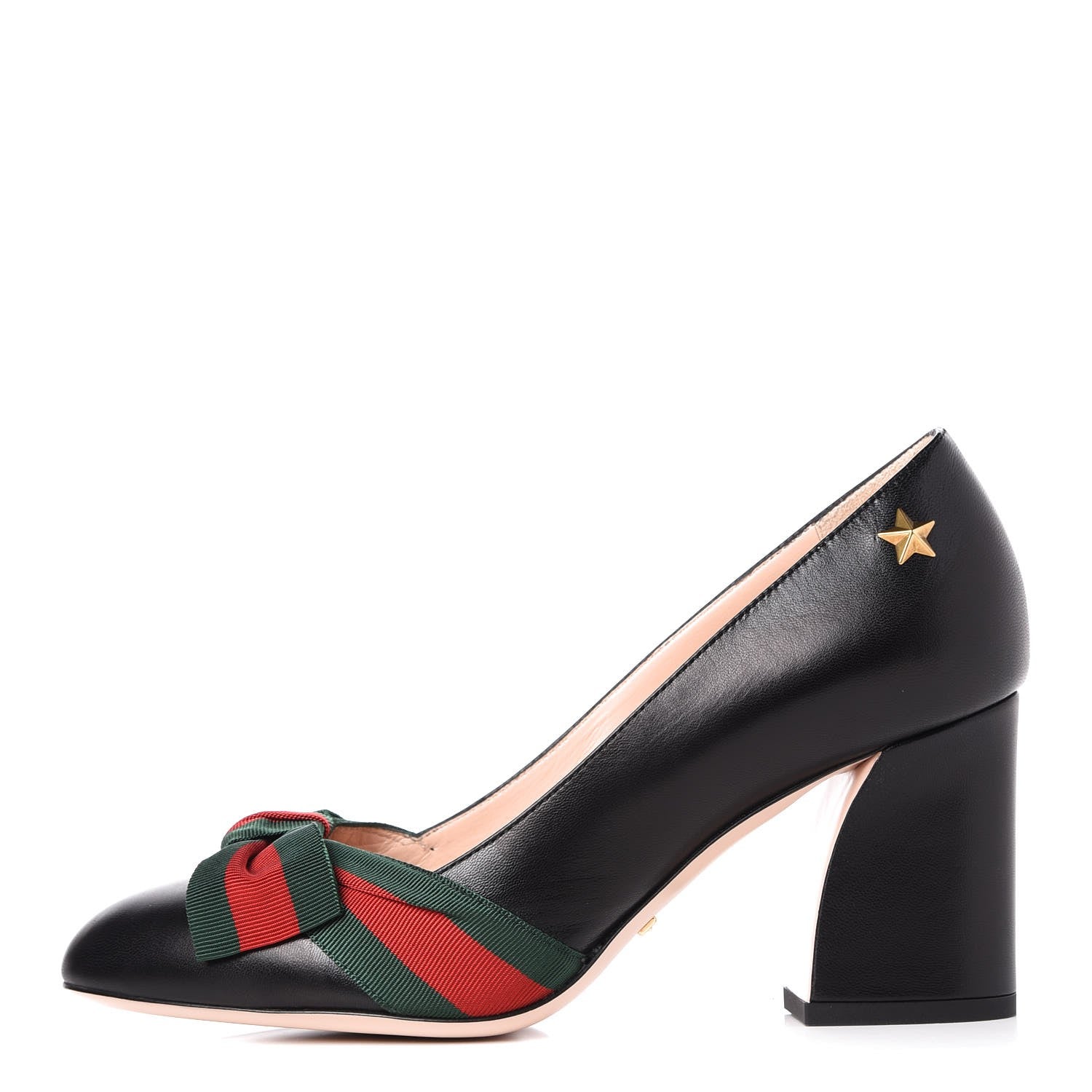 Gucci Malaga Kid Web Bow Aline Pumps 36 Black 1 of 9