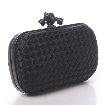 Bottega Veneta Satin Intreccio Impero Knot Clutch Black 3 of 8