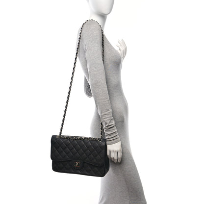 Chanel Caviar Quilted Jumbo Double Flap Black 2 of 10
