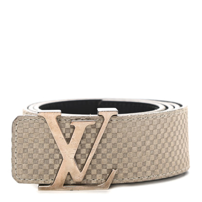 Louis Vuitton Suede Calfskin Mini Damier 40mm LV Initiales Belt 90 36 Grey 1 of 8