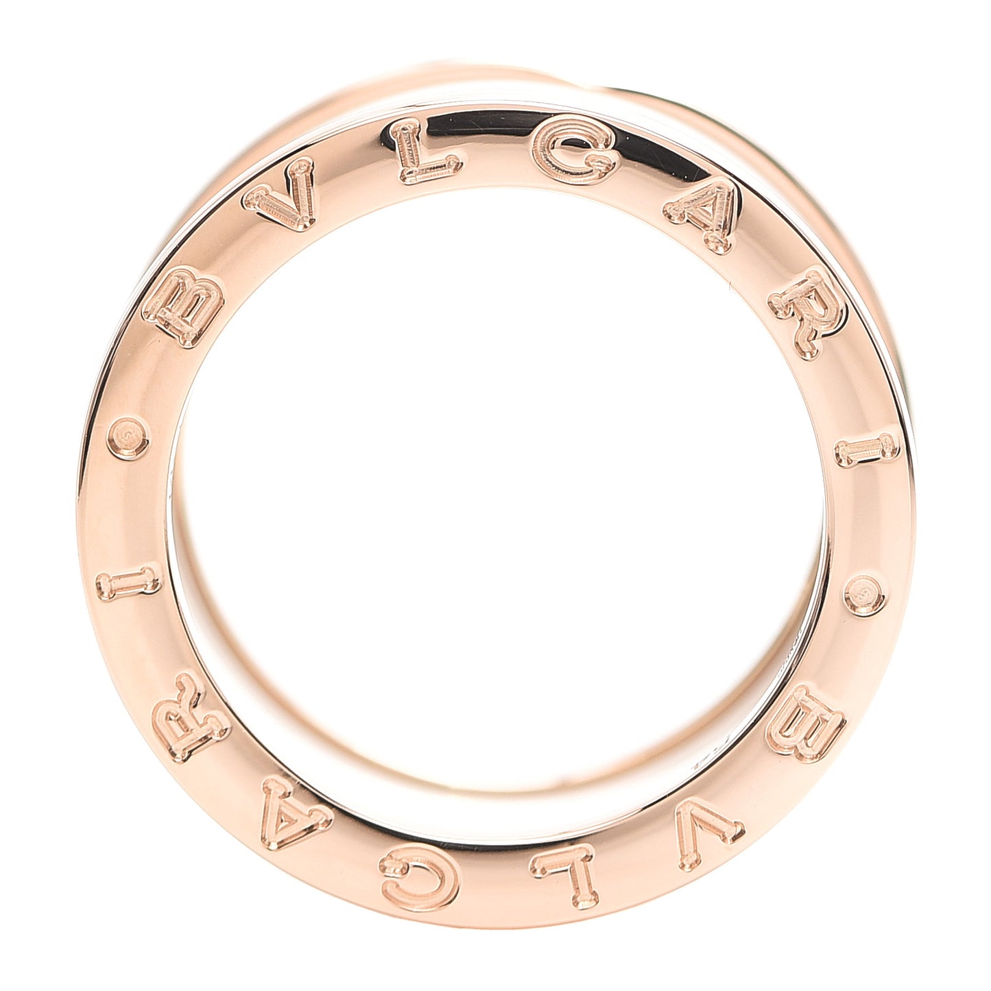 18K Rose Gold White Ceramic B.Zero1 Four-Band Ring 54 7