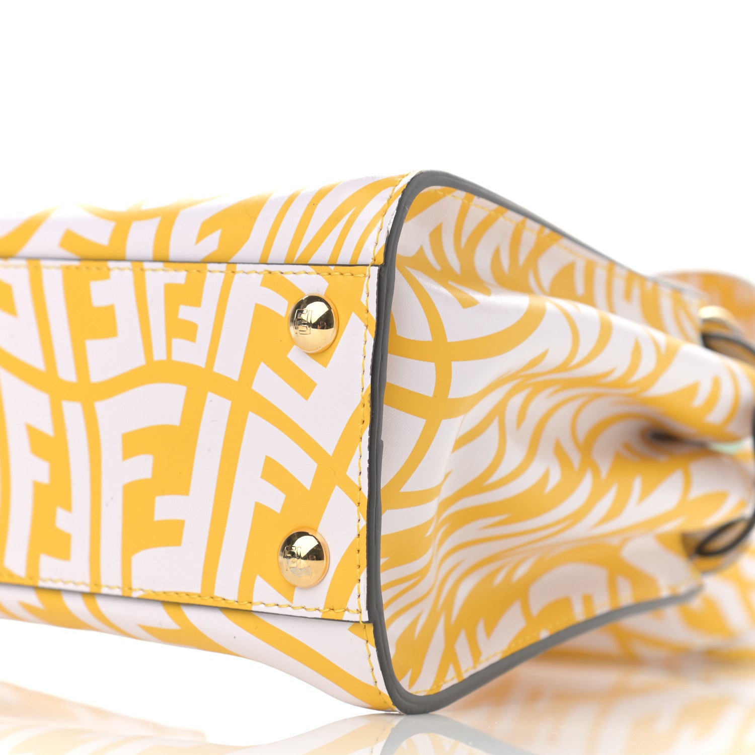 Fendi X SARAH COLEMAN Vitello Liberty Shiny Nappa Plexiglass FF Vertigo Mini Peekaboo Iconic Satchel Mimosa White 11 of 12