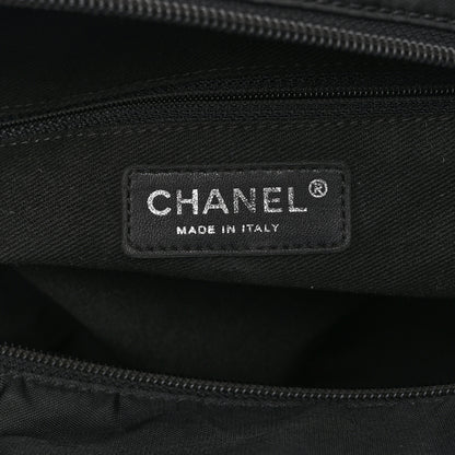 Chanel Nylon Calfskin Quilted CC Paris New York Tote Bag Black 6 of 10